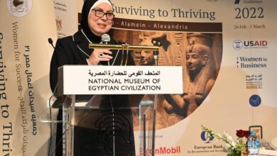 صورة وزيرة التجارة  والصناعه دعم وتمكين المرأة على رأس أولويات خطة عمل الدولة المصرية