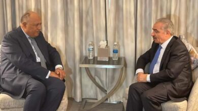 صورة وزير الخارجية يلتقي رئيس الوزراء الفلسطيني في نيويورك